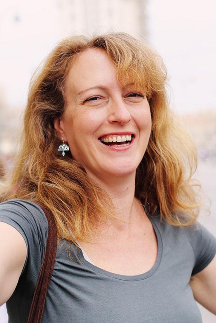 Unique fine silver Lotus drop earrings, perfect for mindful living