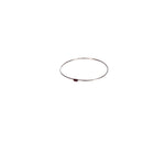 Handcrafted Sterling Silver Bangle Featuring A Deep Red Garnet Gemstone-bracelets-SEH Designs, LLC