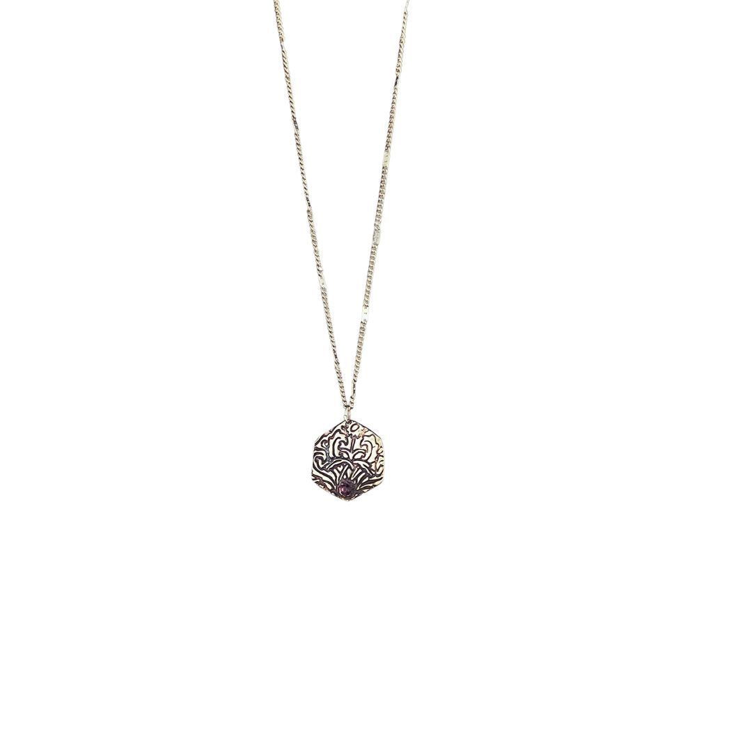 Lavender Shine Pendant | Artisan’s Pure Silver Pendant Necklace And Lavender Swarovski Crystal-Jewelry-SEH Designs, LLC