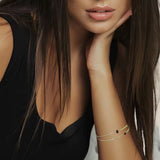 Handcrafted Sterling Silver Bangle Featuring A Deep Red Garnet Gemstone-bracelets-SEH Designs, LLC