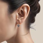 999 Pure Silver Dangle Earrings And Lavender Swarovski Crystal-Jewelry-SEH Designs, LLC