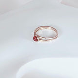 Handmade Double Dainty Sterling Silver Ring With Ruby Gemstone-SEH Designs, LLC