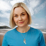 Garnet Angel Wing Silver Necklace with Bee & Maple Leaf Accents