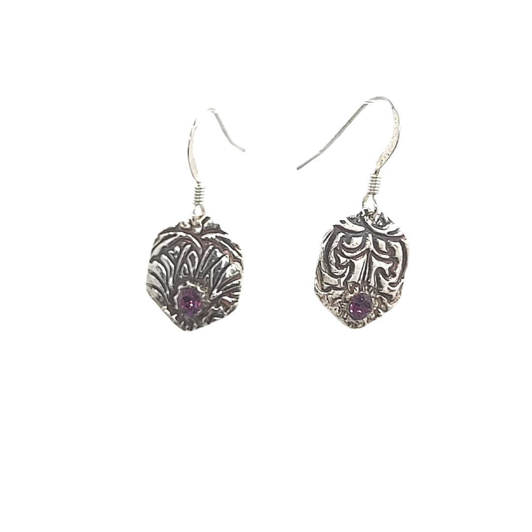 Handmade earrings made with 999 fine silver