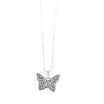 Fluttering Elegance | Handcrafted Butterfly Pendant Necklace in Sterling and Fine Silver-Necklace-SEH Designs, LLC