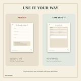 Password Keepsake – Printable & Fillable PDF