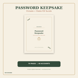 Password Keepsake – Printable & Fillable PDF